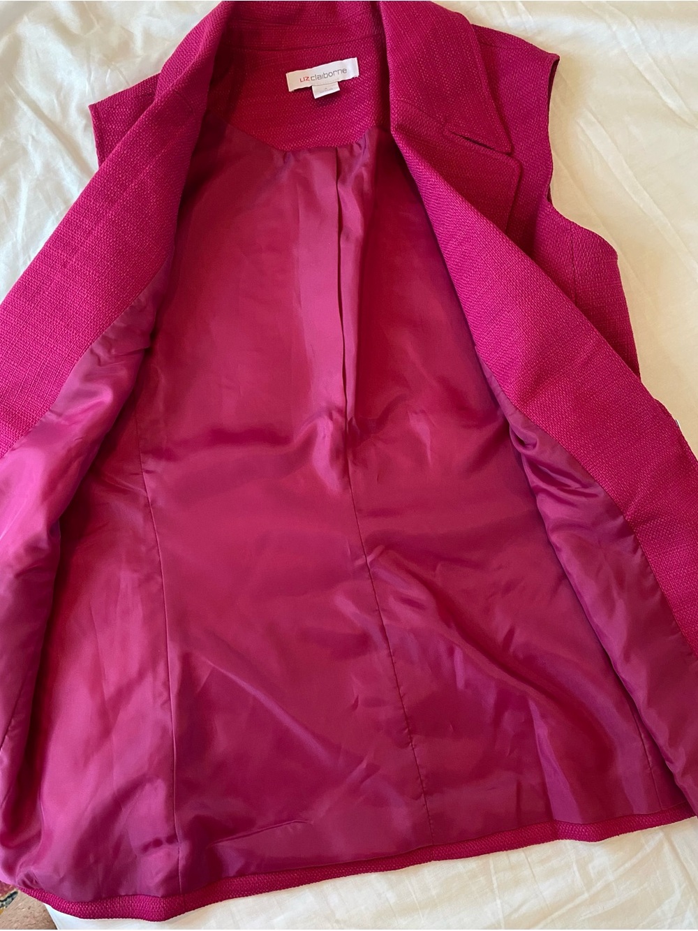 Liz Claiborne Sleeveless Blazer Vest in Berry - Picture 6 of 7